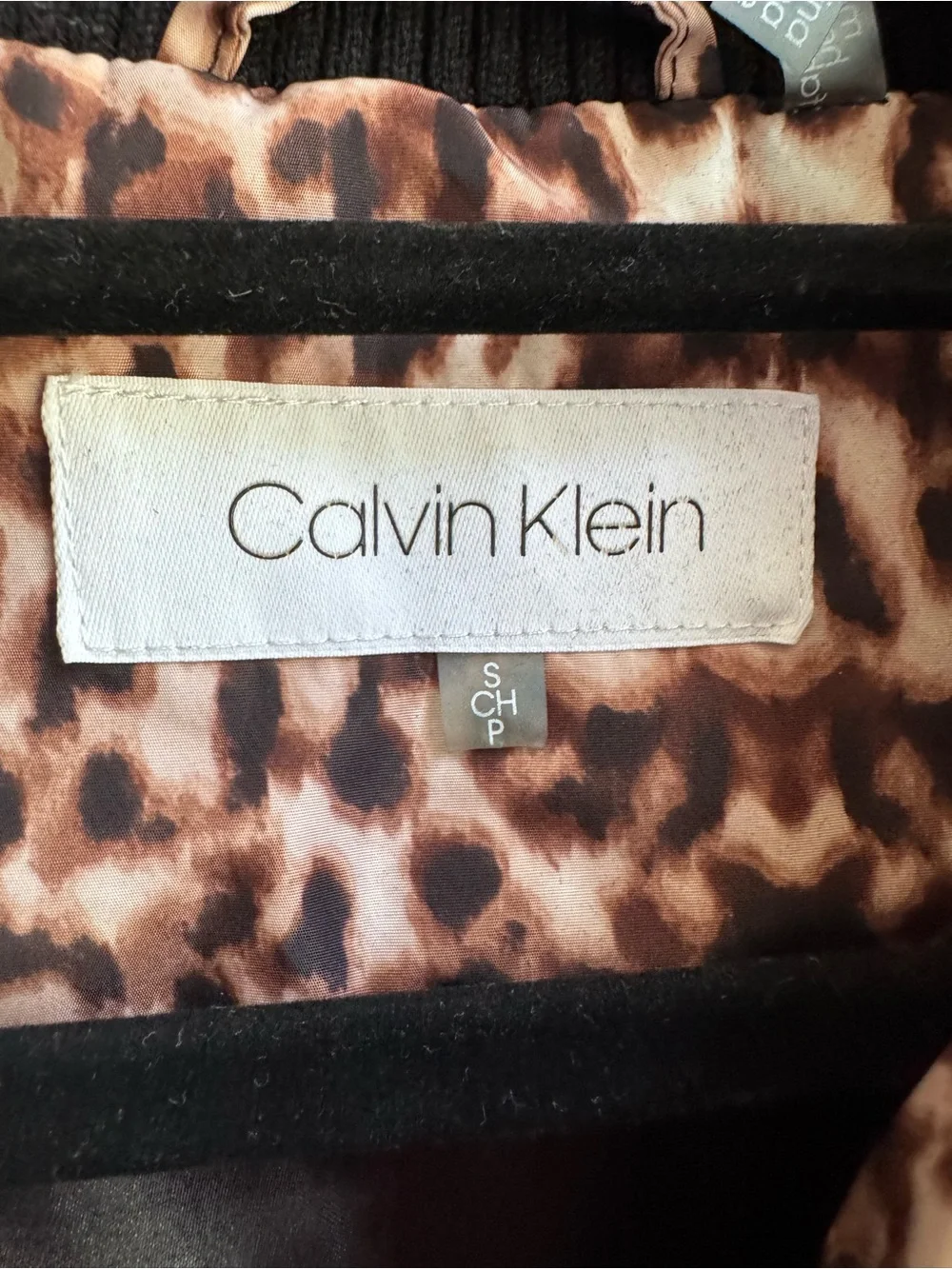 Calvin Klein Leopard Quilted Vest in Brown and Black